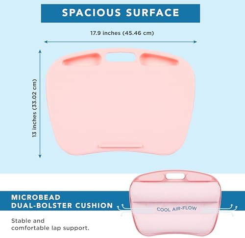 LAPGEAR MyDesk Lap Desk – Rose Quartz, Fits 15.6” Laptops