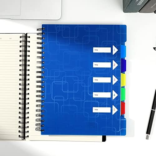 CAGIE 5 Subject Notebook With Tabs Dividers, Black, 8.5x11, College Ruled
