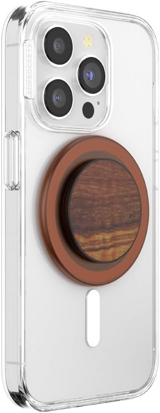 PopSockets Phone Grip for MagSafe, Magnetic Holder- Olive Wood | Removable, For Kindle / Android / iPhone, With Magnet, Brown, Plain, Cream, Beige, Summer Spring