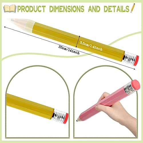 Tinlade 6 Pcs Jumbo Pencils Giant Pencil Multicolored Prop for Kids School