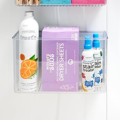 iDesign Magnetic Large Clear Plastic Organizer Bins