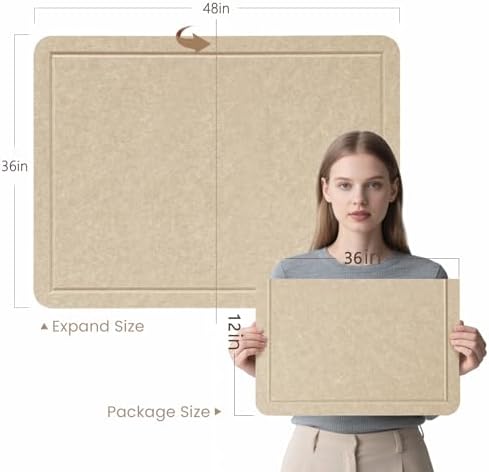 Felt Bulletin Board 48x36 inches, Decorative Pin Board for Home & Office