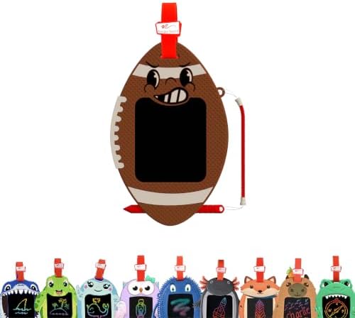 Boogie Board Sketch Pals Blitz the Football 4” LCD Writing Tablet for Kids – Reusable Mess-Free Drawing Pad with Tethered Stylus – Sensory Silicone Clip-On Travel Doodle Board Toy – Ages 3+