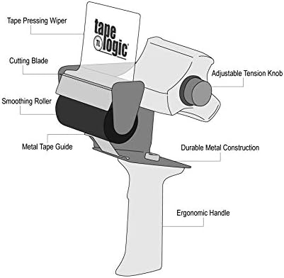 BOX USA Tape Logic 2 Inch Heavy-Duty Packing Tape Dispenser Gun, for Packing, Shipping, Moving and Warehouse Use (1 Dispenser)