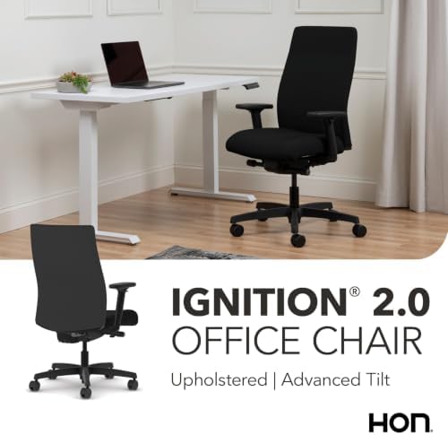 HON Ignition 2.0 Ergonomic Office Chair, Lumbar Support, Desk Chair, Black