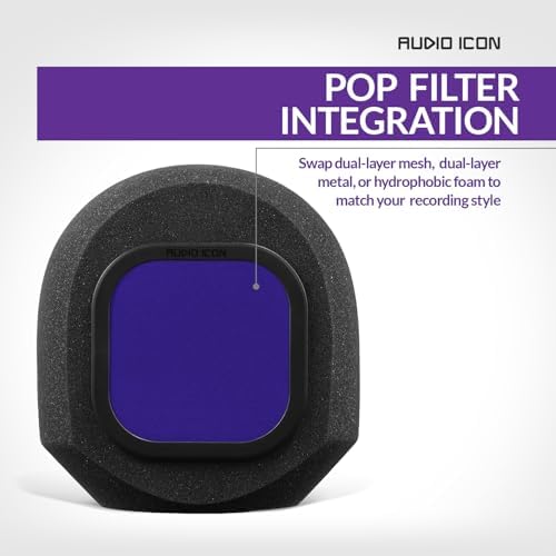 Soundbox Vocal Recording Isolation Booth | Portable Microphone Shield, Pop Filter for Studio-Quality Sound for Singing, Podcasting, Acoustic High-Density Foam Ball, Mic Soundproof Box (Royal Blue)