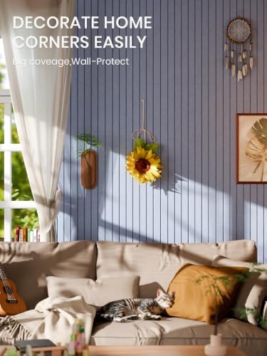 Bumusty 48"x 36" Large Felt Bulletin Board Tiles, Soft Periwinkle