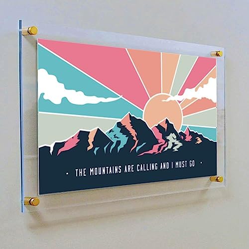 Azar Displays 105524-GLD Acrylic Floating Double Panel Wall Frame,18" x 24" Graphic Size, Overall Frame Size: 18" x 24", Gold
