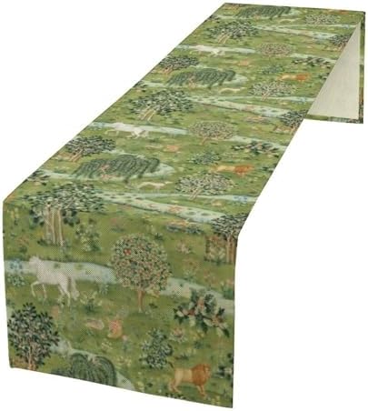 William Morris Floral Table Runner, Vintage Flowers Blue Botanical Printed Table Runner for Home Kitchen Dining Table Decoration,13x36 Inch