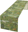 William Morris Floral Table Runner, Vintage Flowers Blue Botanical Printed Table Runner for Home Kitchen Dining Table Decoration,13x70 Inch