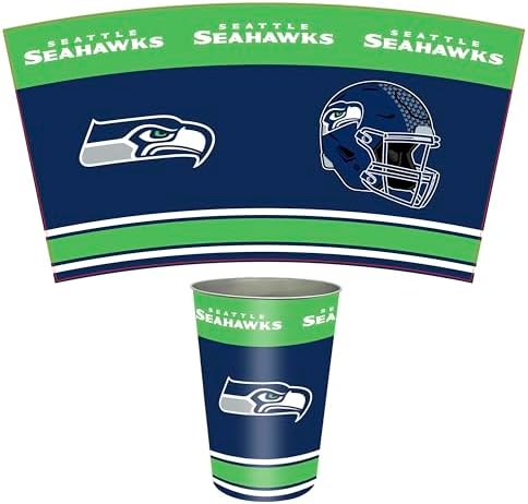 FANMATS 34745 NFL - Seattle Seahawks Wastebasket | Navy Blue | 15"x10.5"x10.5" | Primary Logo, Helmet, & Wordmark