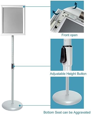 Advertising Support Board Sign Stand Poster Holder Applicable to All Kinds of Stores Exhibition Halls (Silver, 8.5x11in 6pack)