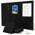 0.47" Thick Felt Pin Board 36"x24" Large Cork Board Alternative 6 Pack 11.81"x11.81"Felt Bulletin Board Wall Tiles Notice Board with 30 Pushpins for Home Office School(Fine-Black)