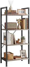 4 Tier Bookshelf, Free Standing Bookcase with Open Storage Shelves