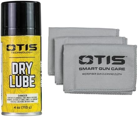 Otis Technology Dry Lube 4oz Aerosol with 3 Pack Gun Cloth