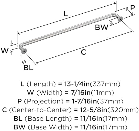 Amerock 12-5/8" Factor Polished Chrome Drawer Pull