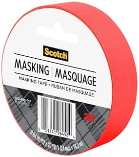 Scotch Expressions Masking Tape, .94 in x 20 yd, 6 Rolls, Primary Red