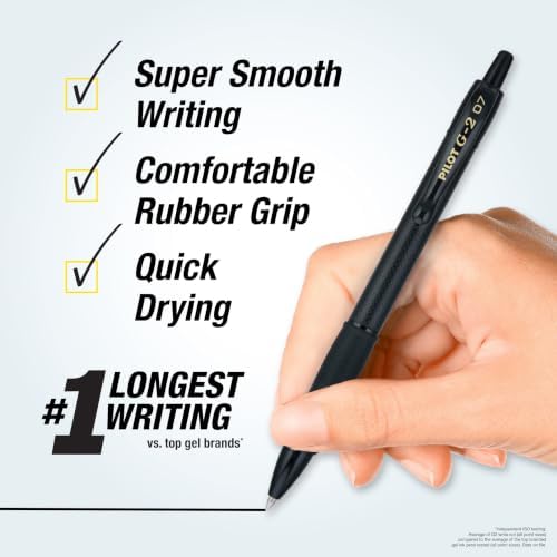 PILOT, G2 Edge Premium Gel Roller Pens, Gel Pens Black Ink, Pack of 8 Count