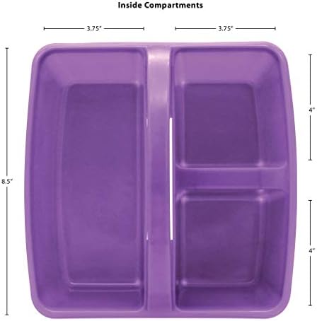 Teacher Created Resources Assorted Bright Colors Portable Plastic Storage Caddy 6-Pack for Classrooms, Kids Room, and Office Organization, (Lime, Orange, Pink, Purple, Teal, and Yellow) 3 Compartment