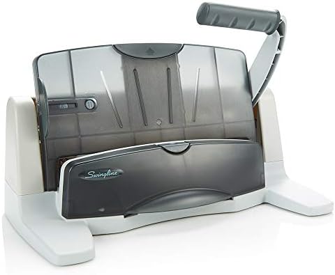 Swingline 3 Hole Punch, 40 Sheet Capacity Three Hole Puncher 3 Ring, Adjustable 2-7 Hole Paper Punch, LightTouch Low Effort, Black & Silver (74357)