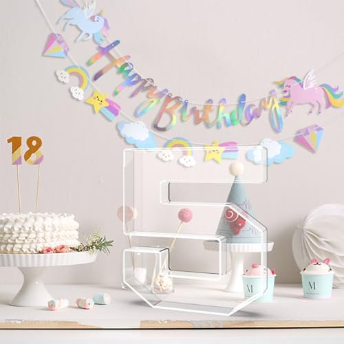 11" Acrylic Number Charcuterie Tray, Fillable Charcuterie Box (Number 5)