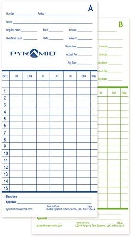 Pyramid Time Systems - Authentic Time Cards (42415PK3) - 300 Cards