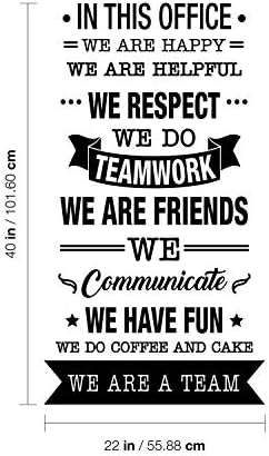Vinyl Wall Art Decal - In This Office We Do Teamwork - 40" x 22" - Trendy Inspirational Work Values Quote For Employers Office Office Meetings Conference Room Company Organization School Decor (Black)
