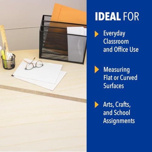 Westcott Stainless Steel Ruler, Zero-Center Scale with Non-Slip Cork Backing, Back-to-School, School Supplies, Classroom Supplies, 36-Inch