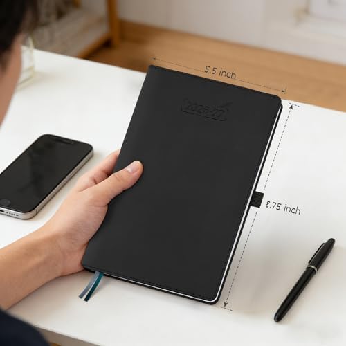 BEZEND Weekly Notebook Planner 2026 2027, Equal Weekend & Sunday Starts, Academic Calendar (Jul 26-Jun 27) with Monthly Tabs & 100GSM Thick Paper for Men Women Office Home, PU Leather - Midnight Green