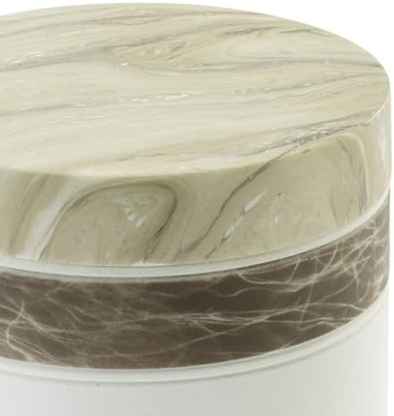 IZOD – Covered Jar, Hand-Painted Resin with Color-Blocked Marble Design & Lift-Off Lid, Decorative Storage for Bathroom, Kitchen, Bedroom or Office (Tidal)