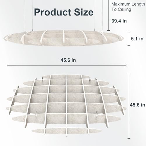 Acoustic Ceiling Panels Sound Absorbing Panels, Hexagon Light Beige