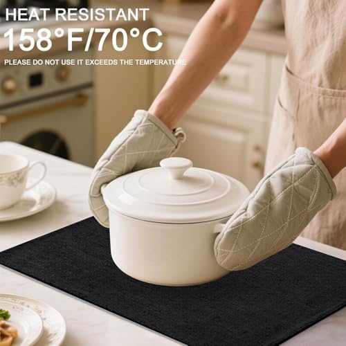 Homaxy Cloths Placemats for Dining Table Set of 4, 13" x 19", Black