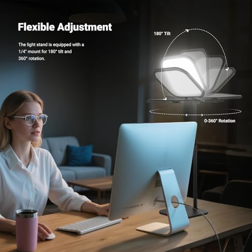 NEEWER Basics 10.8" Video Conference Lighting, 15W Bi Color Edge Lit Full Screen CRI95+ Ring Light with Desk Stand & Phone Holder for Webcam Meeting Streaming Computer Laptop Zoom Calls