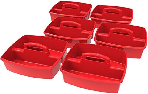 Storex Storex Large Classroom Caddy,13 x 11 x 6.575 Inches, Red, Case of 6 (00954U06C)