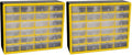 Akro-Mils 24-Drawer Plastic Drawer Storage Cabinet for Garage Organization, Bead Organizer, Building Bricks Storage, Teacher Toolbox, Makeup Organizer, 20-Inch W x 6-Inch D x 16-Inch H, 10124 Yellow