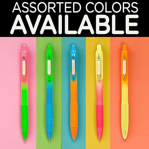 Zebra Pen Z-Grip Ombre Neon Retractable Ballpoint Pen, Black, 1.0mm, 18-Pk