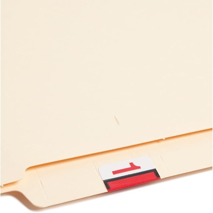 Smead BCCRN Bar-Style Color-Coded Numeric Label, 1, Label Roll, Red, 500 Labels per Roll (67371)