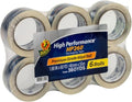 Duck High Performance Clear Packing Tape Refills - 6 Rolls of HP260 Strong Packaging Tape for Shipping, Moving, Mailing & Storage Boxes - 3" Core - 1.88 Inch x 60 Yards - Clear (287863) | (Pack of 6)
