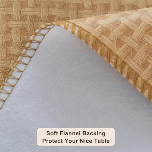 LIBERECOO Heavy Duty Vinyl Tablecloth with Flannel Backing Waterproof Oil-Proof Plastic Table Cloth Stain-Resistant Wipeable Rectangle or Square Table Cover for Indoor and Outdoor 54 x 54 Inch