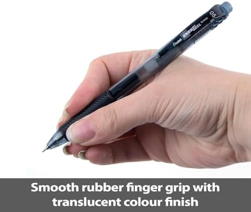 Pentel 0.5mm EnerGel-X Retractable Liquid Gel Pen with Needle Tip and Violet Ink, Box of 12 (BLN105-V)