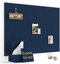 Large Felt Bulletin Board for Walls: 12-Pack Black Cork Board Alternative 11.8x11.8 Inch Peel and Stick Pin Board Wall Decor for Home Organization, Office Memo Board, Self-Adhesive Wall Tiles