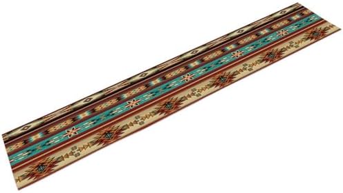 Aztec Southwest Table Runner, Ethnic Style Design Geometric Triditional Kitchen Table Runners Table Setting Decor for Garden Farmhouse Wedding Party Holiday Dinner Home, 13x120 Inch
