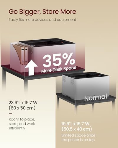 VASAGLE 2-Tier Printer Stand with Locking Wheels, Under Desk Printer Table