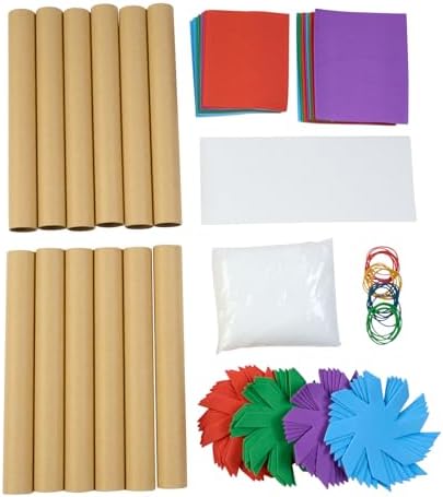 Colorations - RAINKIT DIY Rainstick Kit for Kids, Set of 12, EVA Foam and Cardboard, Native American, Craft Kit, Self-Adhesive, Toys for Kids, Early Learning, Multi-Cultural, Social Sensitivity | Simulates the Sound of Rain, Decorate Your Own Rain Stic...