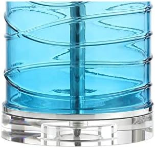 JONATHAN Y Cole 27.5" Fused Glass Table Lamp, Turquoise, Set of 2