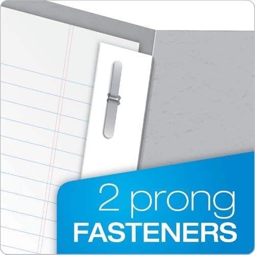 Oxford Two-Pocket Folders w/Fasteners, Gray, Letter Size, 25 per Box (57705)