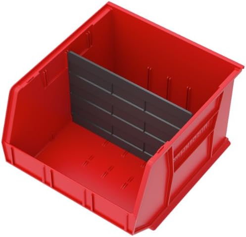 Akro-Mils 41270 Plastic Width Dividers for AkroBins Stackable Storage Bins Model 30270, Custom Storage Inserts for Tools, Crafts & Supplies, 6-Pack, Black