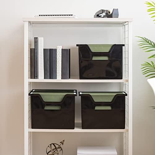 IRIS USA 6-Pack Medium Desktop File Box with Open Lid, Black | Organize classroom papers, lesson plans and supplies with portable storage for teachers, schools and educators