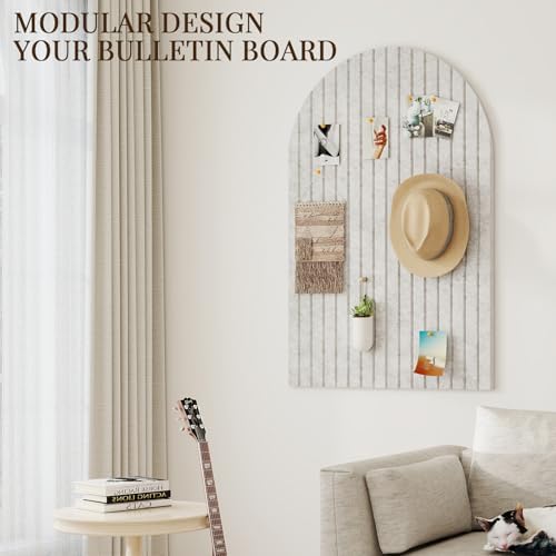 JBER Arched Cork Board Alternative 36" x 24", 6 Pack, Silver Gray