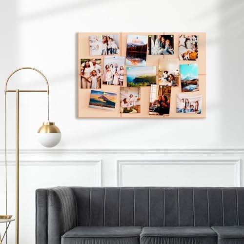 MaxGear Felt Bulletin Board 36" x 24", Peach Beige Felt Wall Tiles Push Pin